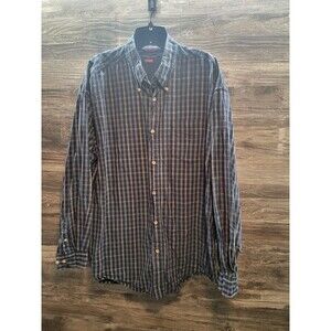 Wrangler Timber Creek Blue Plaid Button Down Long Sleeve Shirt Men's Size XL